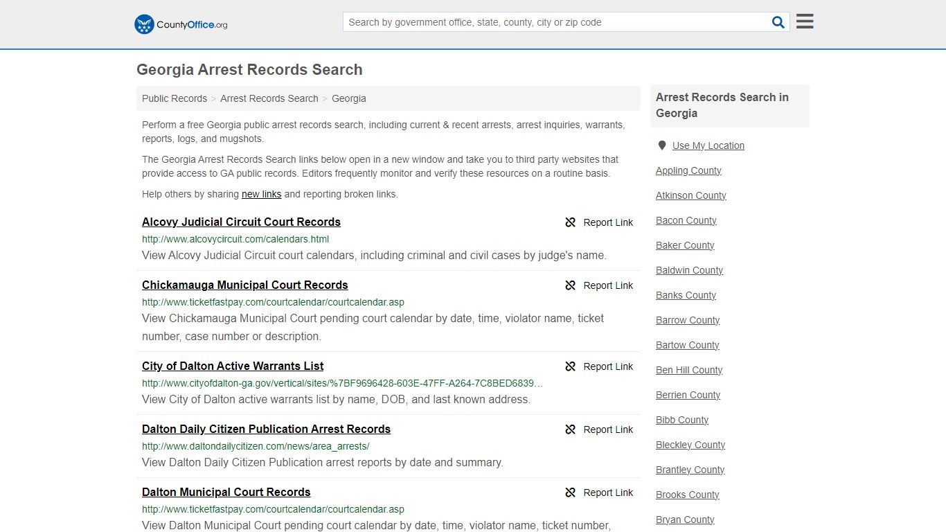 Arrest Records Search - Georgia (Arrests & Mugshots) - County Office